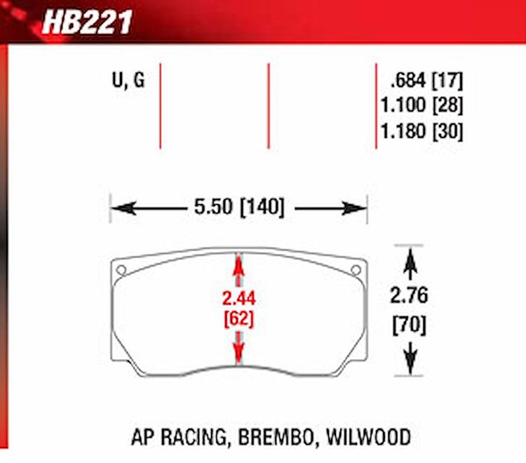 DTC-60 Disk Brake Pads AP Racing, Brembo, Wilwood