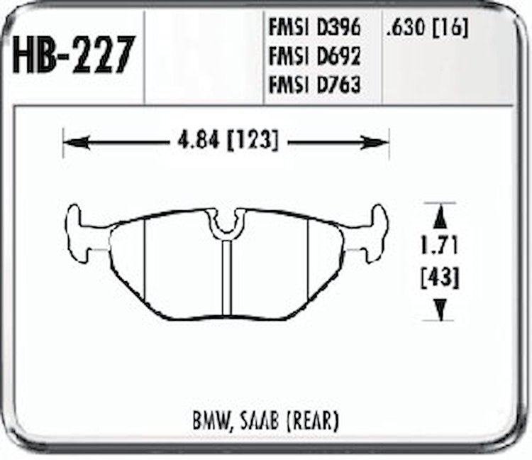 Hawk High Performance Rear Brake Pads Fits various BMW models