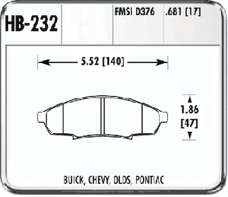 HPS Performance Brake Pads 1988-96 Grand Prix/Regal