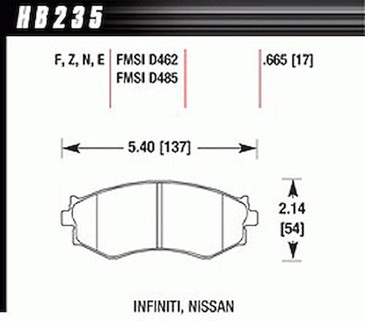 Disc Brake Pad Performance Ceramic w/0.665 Thickness