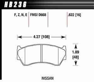 Disc Brake Pad Performance Ceramic w/0.622 Thickness