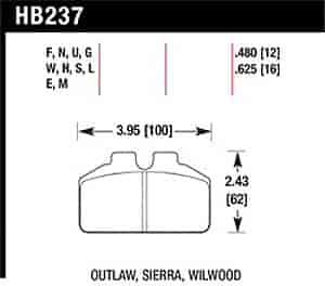 Disc Brake Pad DTC-15 w/0.480 Thickness