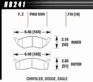 Disc Brake Pad Performance Ceramic w/0.710 Thickness
