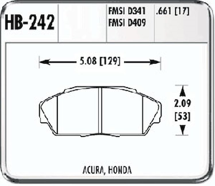 Hawk High Performance Front Brake Pads Fits: 90-93 Integra