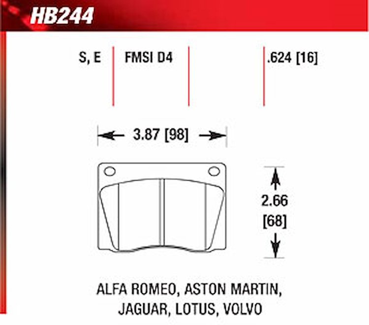Blue 9012 Disk Brake Pads Alfa Romeo, Aston Martin, Jaguar, Lotus, Volvo