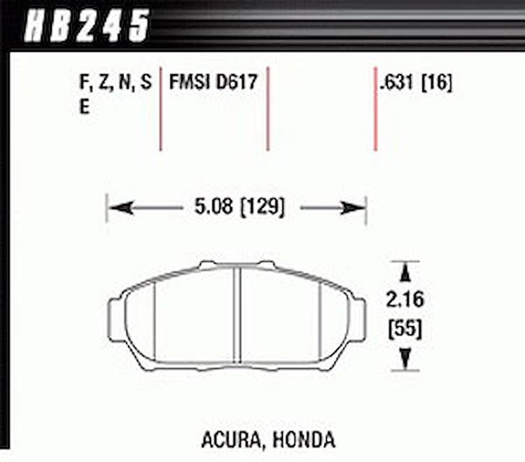 Disc Brake Pad HT-10 w/0.631 Thickness