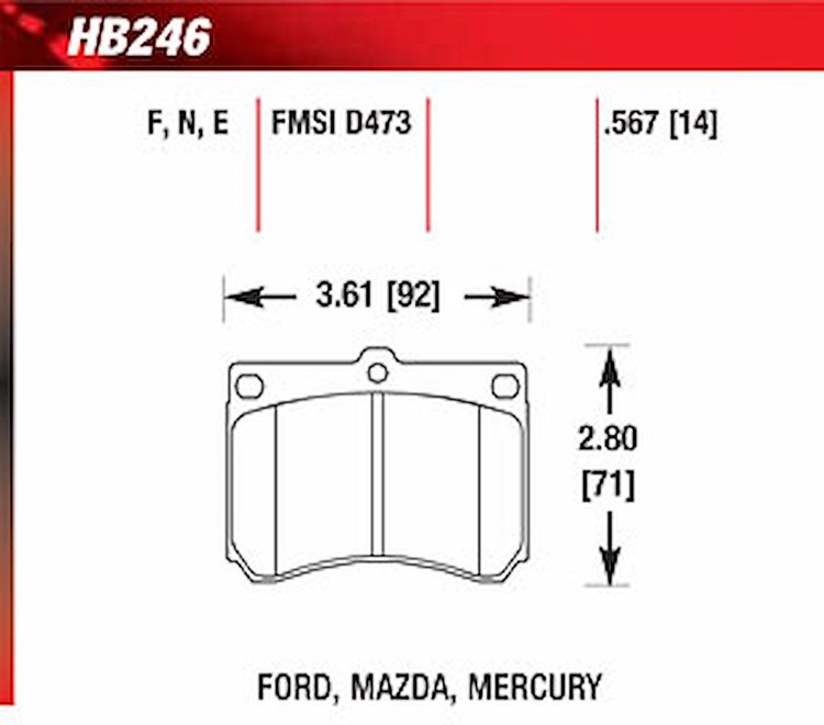 Blue 9012 Disk Brake Pads Ford Escort, Mazda 323, MX-3, Protege, Mercury Tracer