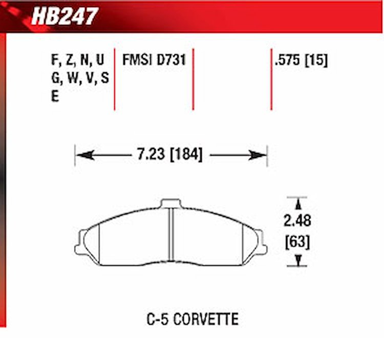DTC-60 Disk Brake Pads C-5 Corvette