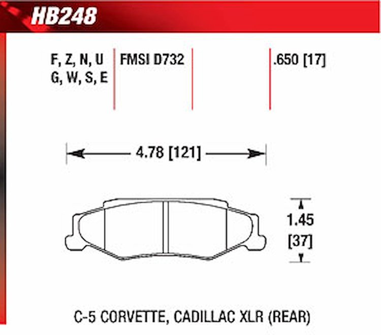 Blue 9012 Disk Brake Pads Cadillac XLR, C-5 Corvette