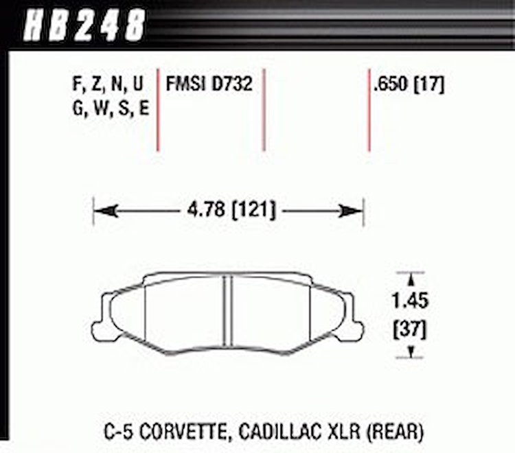 HT-10 PADS C-5 Corvette Rear