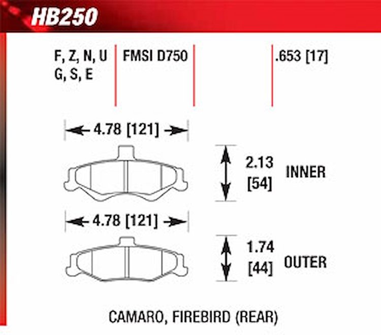 Blue 9012 Disk Brake Pads Chevy Camaro, Pontiac Firebird