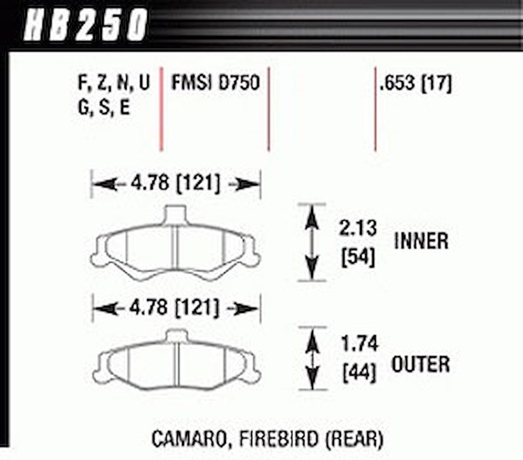Disc Brake Pad Performance Ceramic w/0.653 Thickness