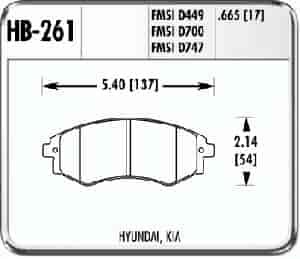 Hawk High Performance Front Brake Pads Fits: 1992-01 Elantra