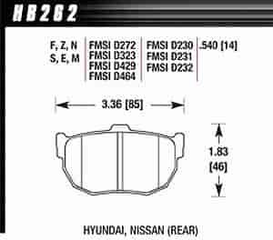 Disc Brake Pad Black w/0.540 Thickness