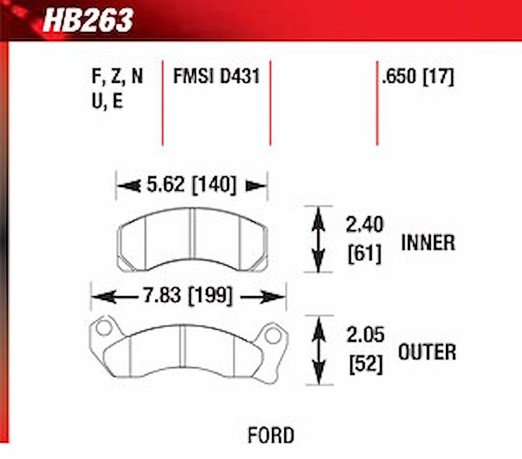 Blue 9012 Disk Brake Pads Ford Mustang, Thunderbird, Mercury Cougar