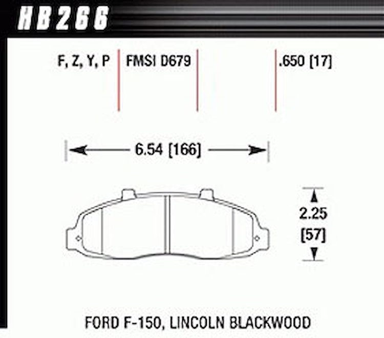 Disc Brake Pad Performance Ceramic w/0.650 Thickness