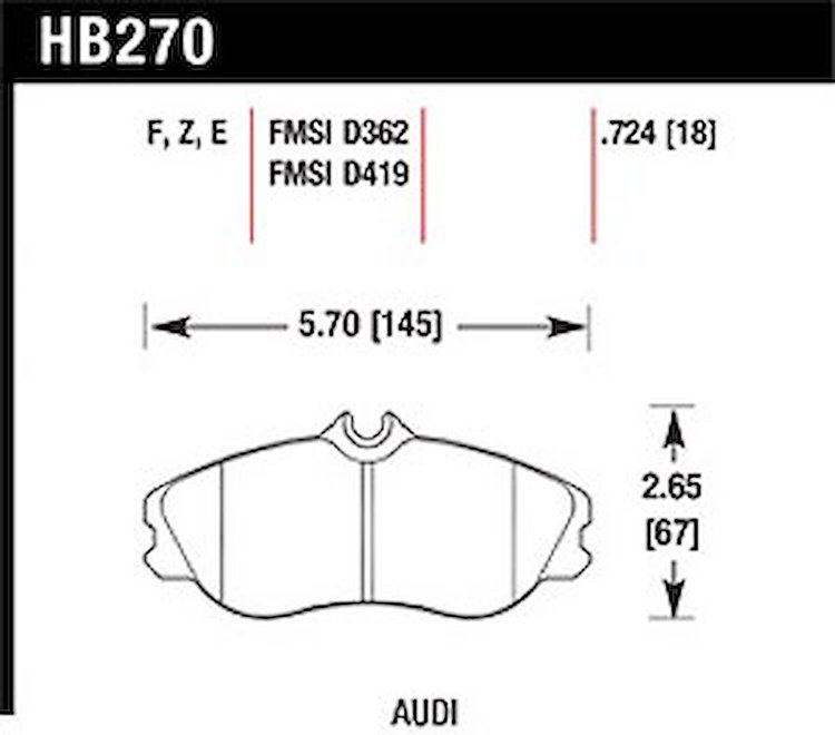 Disc Brake Pad Blue 9012 w/0.724 Thickness