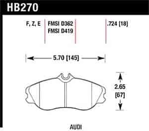 Disc Brake Pad Performance Ceramic w/0.724 Thickness