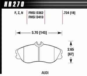 Disc Brake Pad Performance Ceramic w/0.724 Thickness