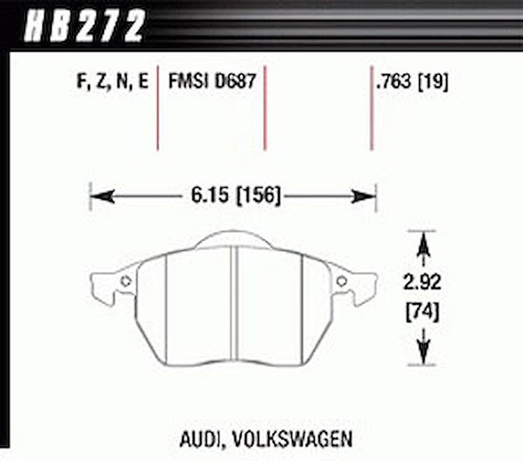 Disc Brake Pad Perf. Ceramic w/0.763 Thck