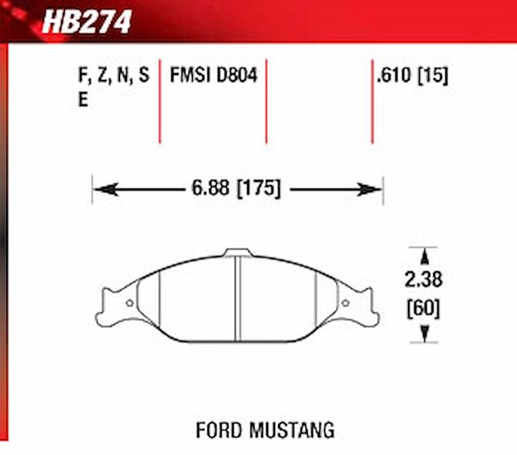 Blue 9012 Disk Brake Pads Ford Mustang