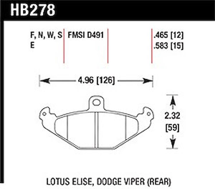 Disc Brake Pad DTC-30 w/0.465 Thickness