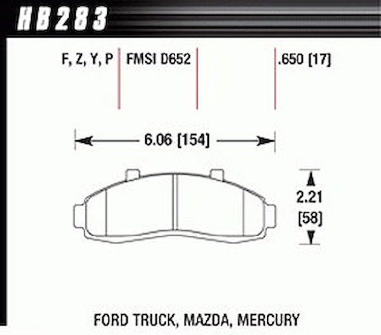 Disc Brake Pad Performance Ceramic w/0.650 Thickness
