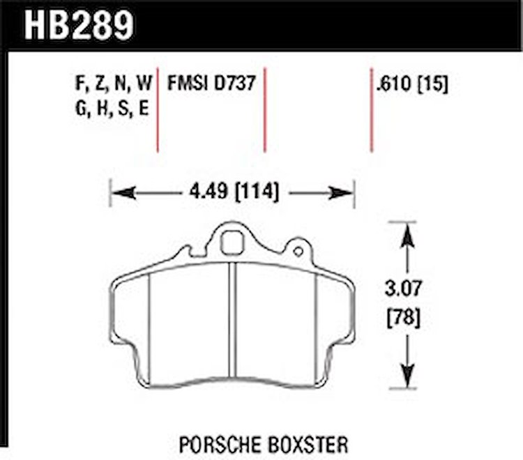 Disc Brake Pad DTC-60 w/0.610 Thickness