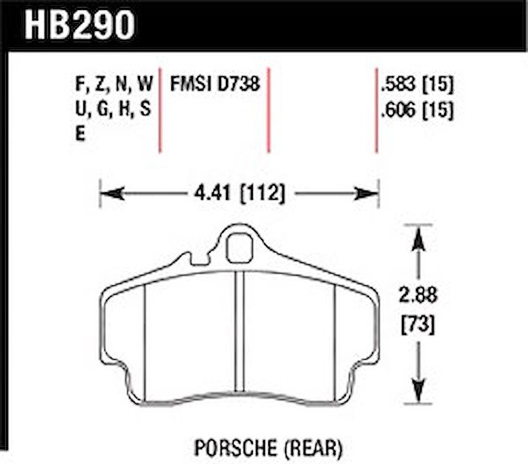 Disc Brake Pad DTC-30 w/0.606 Thickness