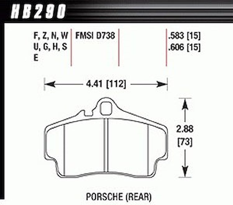 Disc Brake Pad Performance Ceramic w/0.583 Thickness