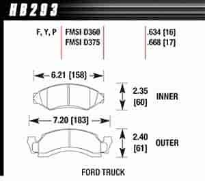 Disc Brake Pad LTS w/0.643 Thickness