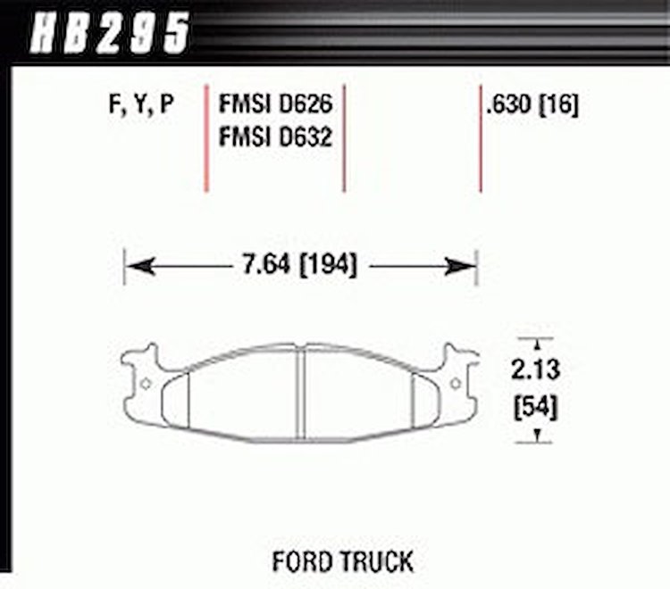 Disc Brake Pad LTS w/0.630 Thickness
