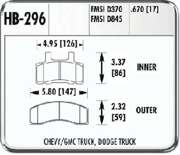 HPS Performance Brake Pads 1988-89 GM CK25/35