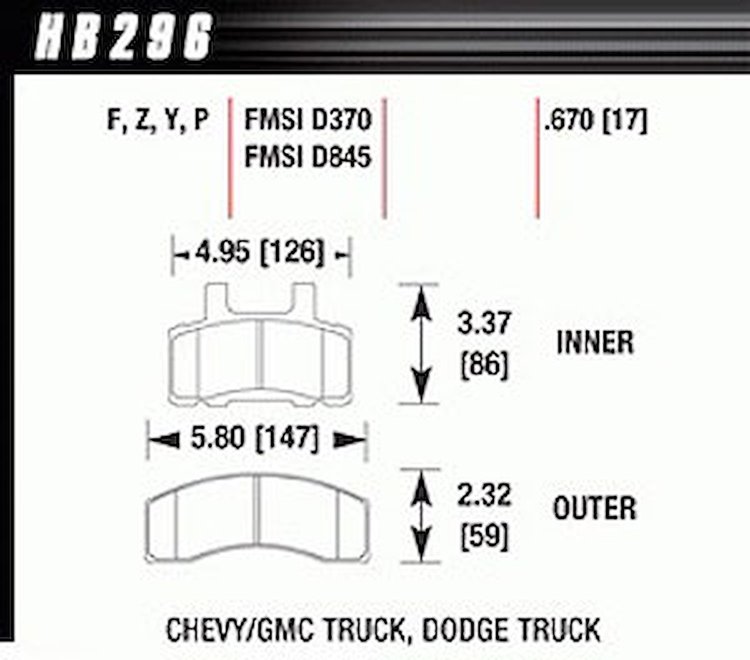 Performance Ceramic Brake Pads 1988-2000 Chevy/GM C2500 Pickup