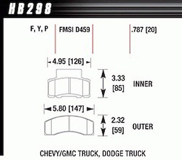 Disc Brake Pad LTS w/0.787 Thickness