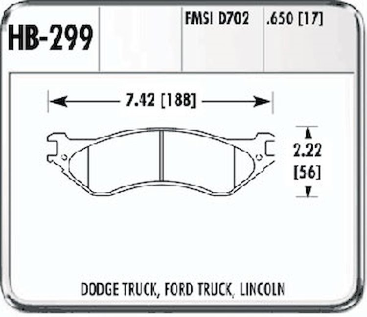 Disc Brake Pad Performance Ceramic w/0.650 Thickness