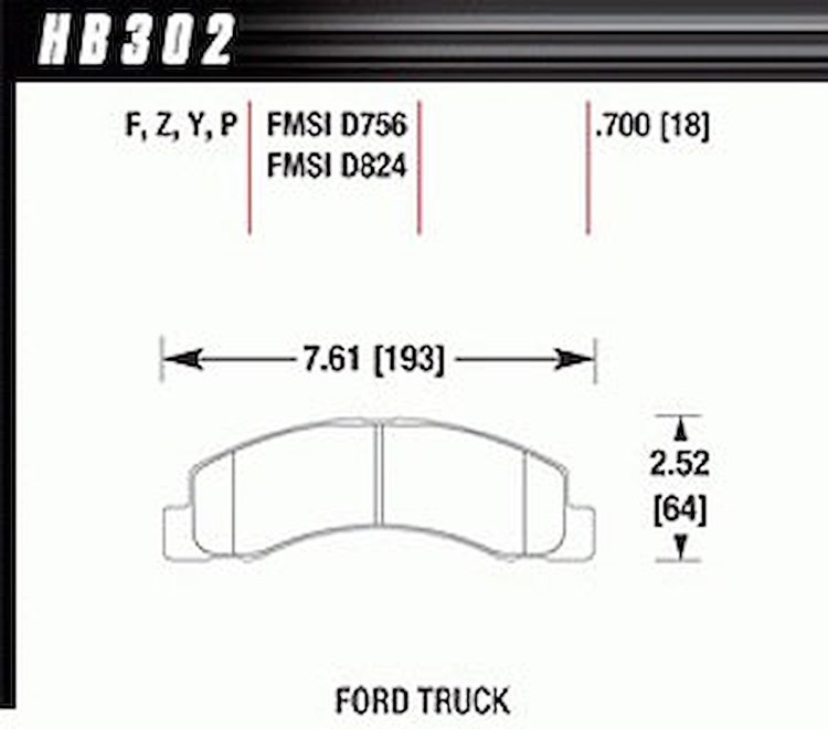 Disc Brake Pad Performance Ceramic w/0.700 Thickness