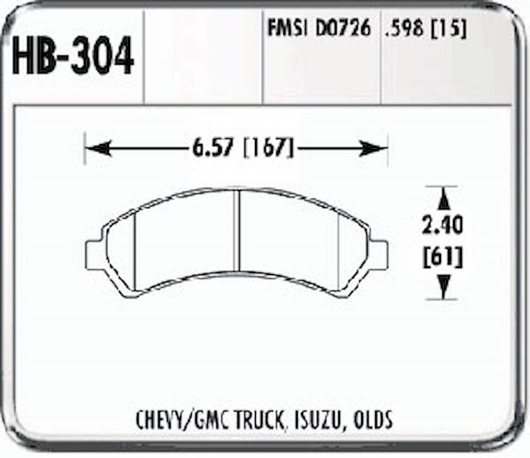 HPS Performance Brake Pads 1997-2000 Oldsmobile Bravada