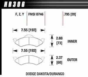 Disc Brake Pad Performance Ceramic w/0.795 Thickness
