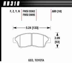 Disc Brake Pad HP Plus w/0.689 Thickness