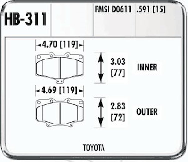Disc Brake Pad LTS w/0.591 Thickness