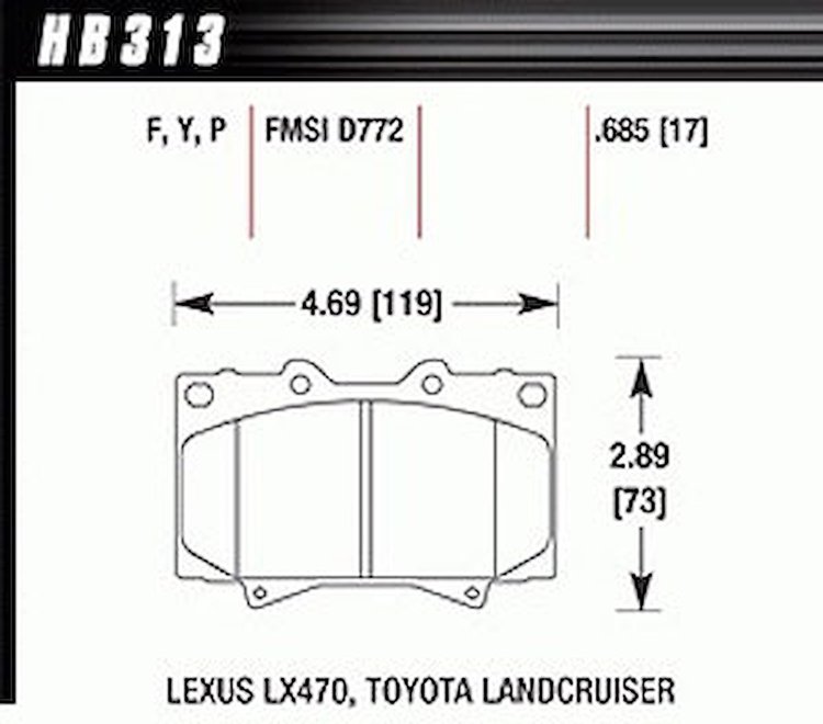 Disc Brake Pad SuperDuty w/0.685 Thickness