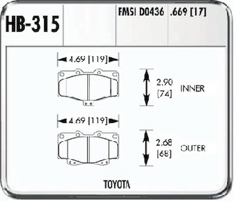 Disc Brake Pad LTS w/0.669 Thickness
