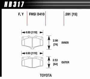 Disc Brake Pad LTS w/0.591 Thickness