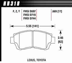 Disc Brake Pad LTS w/0.669 Thickness