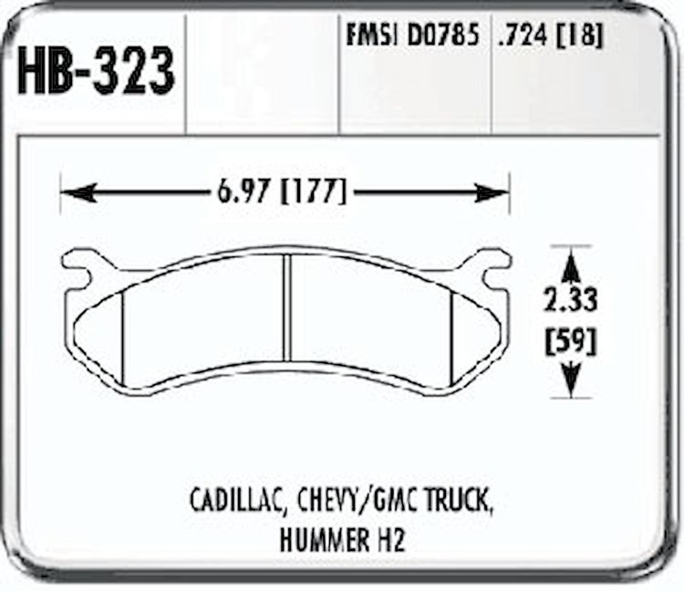 Performance Brake SD PAD D785 GM TK/HMR H2