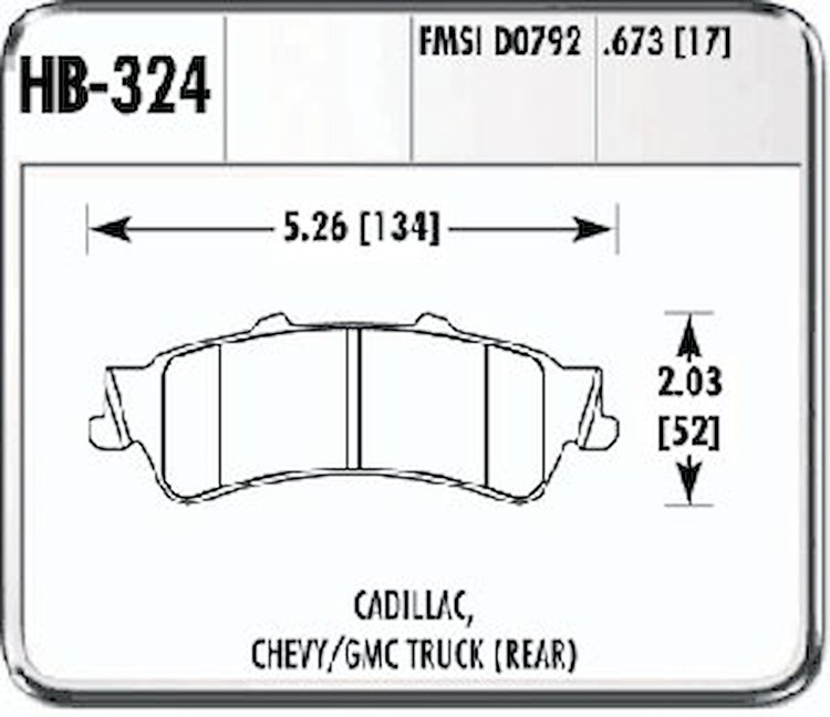 Disc Brake Pad LTS w/0.673 Thickness