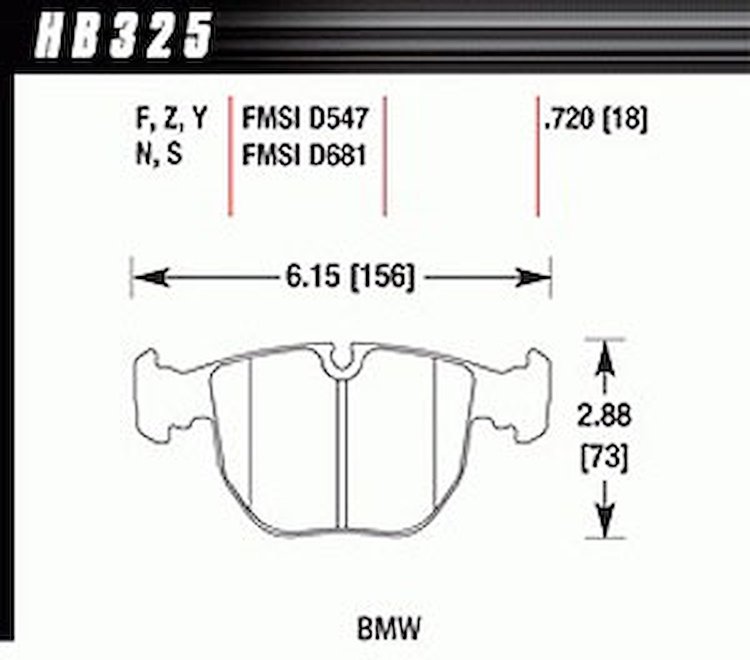 Disc Brake Pad HT-10 w/0.720 Thickness