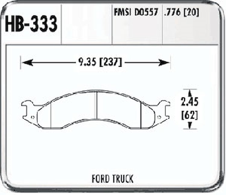 HPS Performance Brake Pads 1992-94 E-250 & E-350 Super/HD Club/Super Wagon