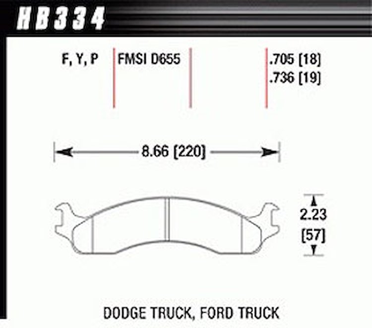 Disc Brake Pad LTS w/0.736 Thickness